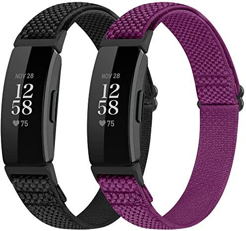 Yunshare Elastisch Nylon Armband Kompatibel mit Fitbit Inspire 3/Inspire 2/Inspire HR/Ace 2/Ace 3 Armband, Atmungsaktives verstellbares Ersatzarmband fur Damen Herren