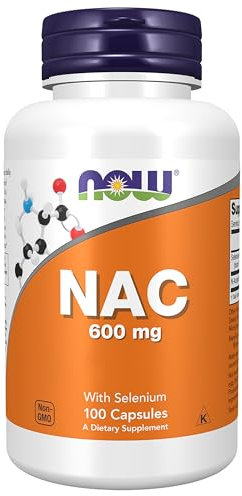 Now Foods NAC (N-Acetyl Cysteine), 600mg 3-Tage-Depot, Nahrungsergänzung, 100 vegane Kapseln, Laborgeprüft, Sojafrei, Glutenfrei, Gentechnikfrei