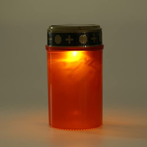 Lume funerale a LED, luce tombale a energia solare, impermeabile, candela funerale a LED tremolante, candela a LED senza fiamma, per cimitero