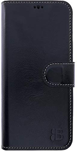 Burkley Handyhülle mit Ständer und Kartenfach für Samsung Galaxy S22 Leder Handytasche mit Magnetverschluss, 360° Schutz, RFID-Blocker