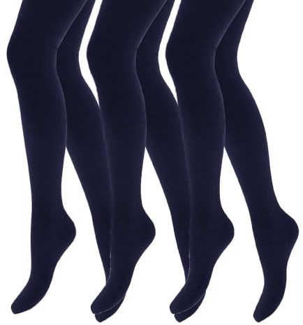 HEAT HOLDERS 3 Pair Multipack Girls Thermal Tights for Winter Kids Fleece Insulated Opaque Tights