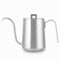 Easyworkz Caffettiera a collo di cigno con bollitore da 600 ml in acciaio inox a goccia con beccuccio lungo e stretto, argento spazzolato