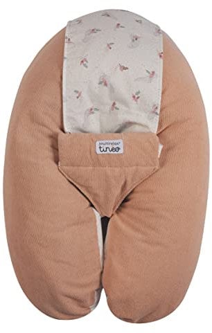 TINÉO - Coussin De Grossesse - Coussin d'Allaitement Multifonctions Multirelax Éponge - Déhoussable - Fabriqué en France - 78x44cm (rose peach/trees)