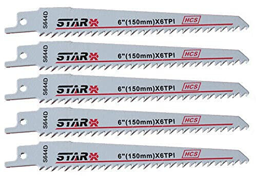 5 x SabreCut, SCRS644D 150mm Fast Wood Cutting Reciprocating Sabre Saw Blades, Blade Reciprocating Sabre Saw, Made With HSS