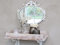 Chic Antique Wandspiegel oval Creme Dekor Ornamenten Brocante Franske H 29cm