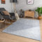 TT Home Wohnzimmer Teppich Esszimmer Kurzflor Geometrische Optik Skandi Boho Unifarben, Farbe:Hellgrau Grau, Größe:120x160 cm