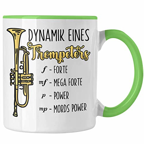 Trendation - Lustige Trompete Tasse Geschenk für Trompeten-Spieler (Grün)