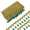 FINGERINSPIRE 9 m 48.5 mm Breit Hängende Perlen Fransen Spitze Grüne Strassperlen Fransenbesatz Polyester Nähen Fransen Quastenbesatz Meterware Für Handgefertigte DIY Kleidung Vorhangdekoration