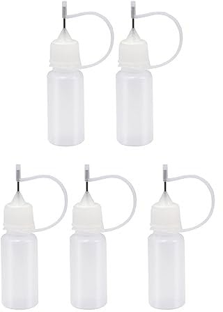 Precision Tip Applicator Bottle,5Pcs 10ml Needle Bottle Applicator Glue Shaker Needle Tip Glue Bottle,Squeeze Bottle with Fine Tip for Liquid Glue Oil Acrylic Paint