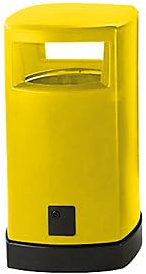 kaiserkraft | Abfallsammler aus Kunststoff für außen | Volumen 120 l | BxHxT 580 x 1050 x 580 mm | gelb