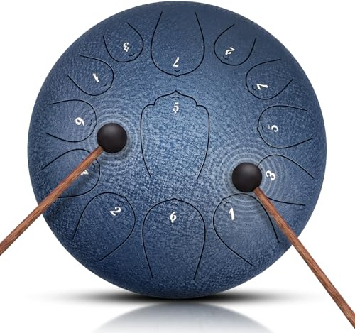 NBMICSO ståltungtrumma – 13 anteckning 30 cm C-nyckel tungtrumma slagverksinstrument – handpanna trumma med musikbok för meditation underhållning musikutbildning konsert sinne helande yoga
