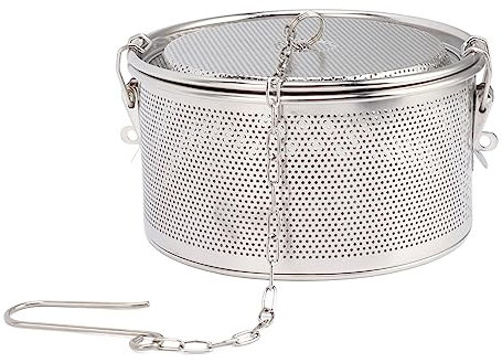 Teesieb Gewürzsieb 17cm 2,2L Edelstahl Gewürzfilter mit Verlängertem Kettenhaken, Extra Feinmaschiges Gewürzkugel Teeei für Losem Tee Küchen Koch