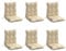 vidaXL Niedriglehner Auflagen 6 STK., Gartenstuhlauflagen mit Bänder, Sitzauflagen Polster für Gartenstuhl, Polsterauflagen, Beige Oxford-Gewebe