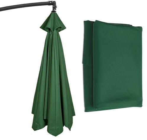 DHGVCED 6/8 Varillas Toldo De Recambio De Sombrilla Φ200cm/Φ2.7m/Φ300cm Sombrilla Reemplazo Toldo para Jardín, Patio, Piscina, Terrazas, Sombrilla En Voladizo(Green,8 ribs-3m(9.8ft))