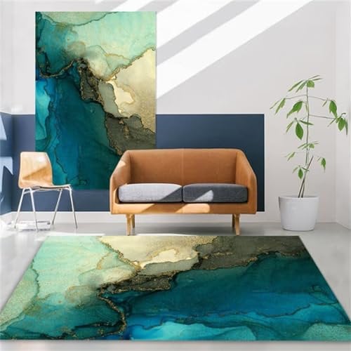 LKTRUK Teppich Babyzimmer Rechteckiger Blauer Esszimmerteppich, Wohnzimmerteppich Baby Zimmer Deko Kinderzimmerteppich Blau 60X90Cm 1Ft 11.6''X2Ft 11.4''