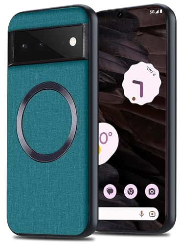Yhsvie Magnetische Handyhülle für Google Pixel 6 Hülle 6.4” kompatibel mit MagSafe, Dünn Anti-Fingerabdruck Schutzhülle Stoßfeste Case Cover für Pixel 6 5G mit TPU Bumper für Autohalterung Blau