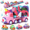 Lehoo Castle Spielzeug ab 2 Jahre, Kinderspielzeug ab 2 Jahre Mädchen mit Licht und Musik, LKW Auto Spielzeug 2 3 4 5 Jahre (Dreistöckiger Triebwagen)
