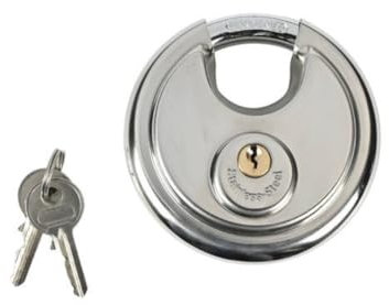 Cadenas rond 70 mm - Serrure à disque - Serrure robuste et sûre - Idéal pour les sacs, armoires, portails et plus encore - Sécurité fiable - Installation facile