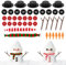 VEYLIN Weihnachten Schneemann DIY Craft Kit,10 Stück DIY Weihnachten Schneemann Kit Mini Zylinder Hut, Karottennase, winzige rot und grüne Knöpfe, Strickschal für einen Mini-Weihnachtsschneemann
