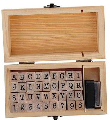 SEWACC 2 Kisten alphanumerischer Stempel Vintage-Sammelalbum dekorativer Stempel Handbuch Stempel Herstellung kinder stempel kinderstempel Alphabet- und Zahlensiegel Alphabet-Stempel Holz