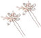 Akozon Elegante Hochzeits-Haarspangen – 1 Paar Kristallperlen-Braut-U-förmige Haarnadel für Party (Roségold)