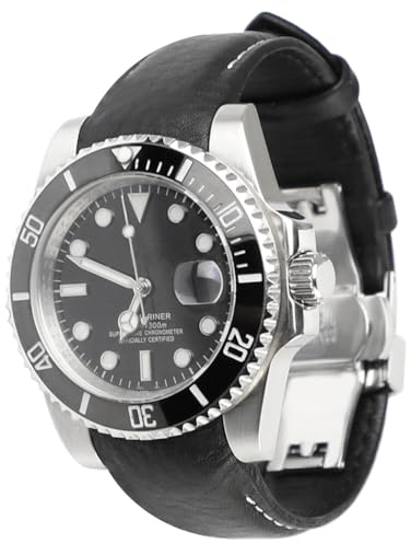 Sight Focus 20mm Leder Uhrenarmband mit gebogenem Ende für Rolex Submariner 40mm Daytona, GM-Master 40mm, Yacht-Master, Explorer I, Rolex Ersatzarmband für Damen und Herren