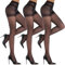 flintronic Lot de 3 Collants Femme, Élasticité Legging Collant, Collants Femme Transparents Taille Haute, Microfibres, Extensibles, Résistants