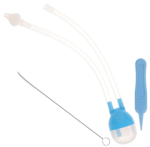 MOLUCKFU Wiederverwendbarer Nasensauger Für Babys Mit Abnehmbarem Schlauch Nasenreinigung Für Neugeborene Kunststoff Mit Reinigungsbürste