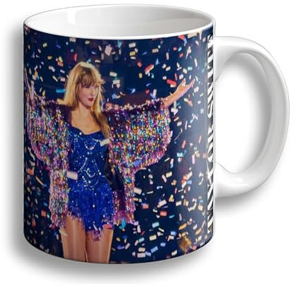 Taza TAYLOR - Mug cerámica 350ml - Regalo Original para amantes de la Música - mug café, té, desayuno - Apta para microondas y lavavajillas - Incluye caja (Taylor concierto 07)