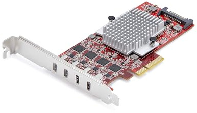 StarTech 4 Port USB-C 10Gbit/s PCIe Karte, 4X Controller (P10Q4C-USB-CARD) | Erweiterungskarte, PCI Express 3.0, Standardprofil Bügel, SATA Stromversorgung, USB 3.2