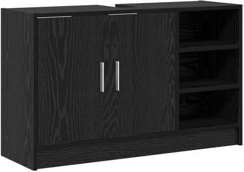 vidaXL Spülenschrank Schwarz Eiche 90x29x55 cm Holzwerkstoff