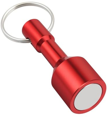 Neodymium Red Testing Magnet Keychain, Red, 1.7 x 4.3 cm, 13.5 kg Pull Force, Single