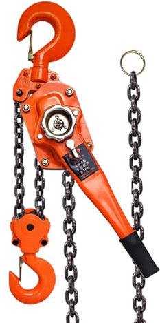 OABIWEGH Lever Chain Hoist 6 Ton/13227Lbs Capacity 5/10FT Manual Ratchet Chain Puller Hoist with 2 Hooks for Open-Air and Unpowered Operations(Size:10ft)