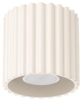 SOLLUX lighting Deckenlampe Deckenleuchte - Deckenstrahler Aluminium - 1 Flammig - LED Lampe Glühbirne - Beige Aura