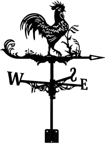 Wetterfahne, Wetterhahn aus Gusseisen mit Dachmontage, vom Wind verwehte Fliegende Metalldekorationen für den Garten