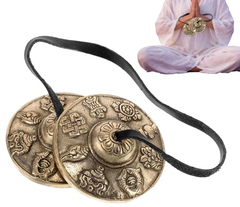 Tingsha Tibetische Becken – Tragbare Meditationsglocke aus | Buddhistisches Yoga-Instrument für volles Bewusstsein, Rituale, spirituelle Klangtherapie und