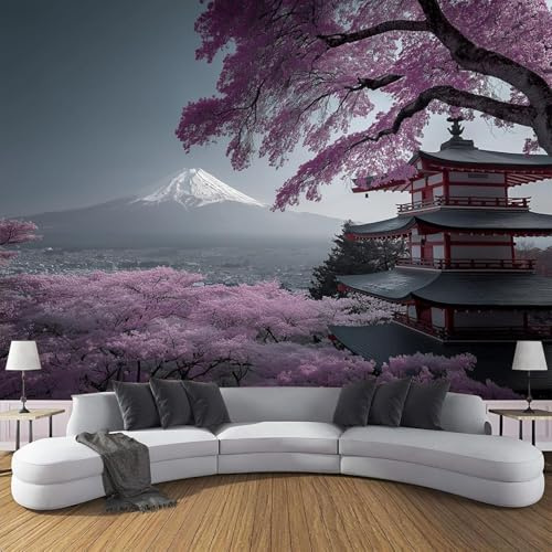 Fototapete Japanischer Stil Tapete 430 x 300 cm (WxH) Fototapeten Schlafzimmer Wohnzimmer Moderne 3D Effekt Wandtapete Japanischer Stil Vliestapete Wand Dekoration Poster Foto Tapeten q.9640