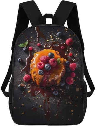 sinyumoney Colorful Fruit Dessert Schultaschen Wasserabweisende Schultasche Business-Rucksack - Perfekt Für Reisen, Arbeit Und Den Täglichen Gebrauch 17inch