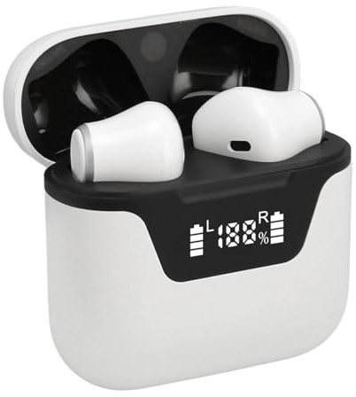 Sxhlseller Auricolari di Traduzione Bluetooth 5.1 |Traduttore Wireless 144 Lingue con modalità Touch, Precisione del 99%, Batteria 24 Ore su 24 per Viaggi d'affari (WHITE)