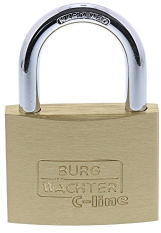 Burg Wächter Vorhängeschloss, C-Line 222 60 SB, inkl. 2 Schlüssel, Messing 60 mm