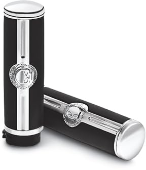 Harley-Davidson Motorrad Griffe Lenkergriffe Willie G™ Skull Logo Grips Schwarz oder Chrome, Chrom, 1,6