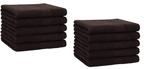 Betz 10er Premium Gästehandtücher-Set - Gesichtstücher-Set - Handtücher-Set - Händehandtücher - 30 x 50cm - Dunkelbraun
