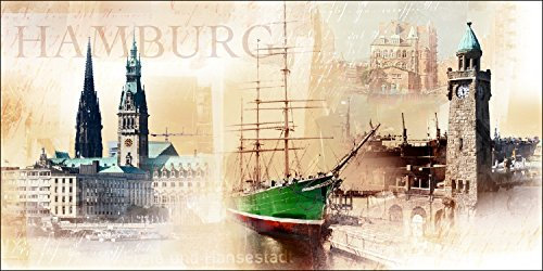 Pro-Art g1297h Wandbild Giclée 'Hamburg' 120 x 60 cm
