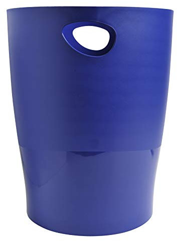 Exacompta 453104D ECOBIN 8er Pack Papierkörbe 15 Liter mit Griffen. Eleganter und robuster Papierkorb und Mülleimer im modernen Design nachtblau Blauer Engel