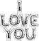 DekoRex ® I LOVE YOU Ballons in Silber 40cm Folienballons Buchstabenballons Luftballon