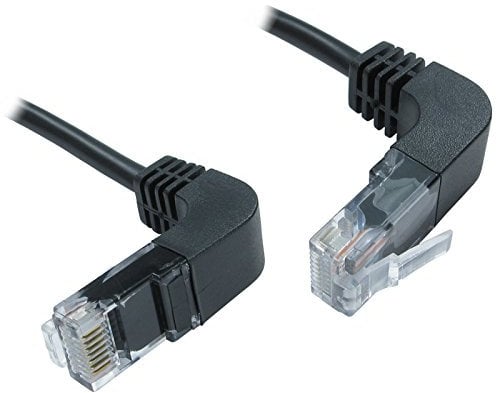 kenable Cat5e Copper RJ45 Right Angle to Right Angle Plug Ethernet Network Cable 1m [1 metres]