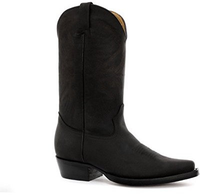 Grinders Louisiana Nero Uomini Stivali da Cowboy di Pelle Tacco Cubano 44