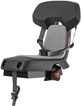 Polisport Kindersitz Guppy Junior mit verstellbarem Pakethalter, Schwarz/Grau