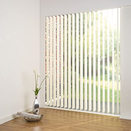 ourdeco® Komplett-Vertikalanlage/Breite: 220 cm/Höhe: 180 cm/Farbe: beige/Lamellenbreite 127 mm/in der Höhe kürzbar/Decken- oder Wandmontage/lichtdurchlässig