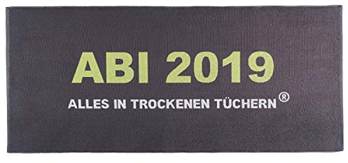 Egeria Strandlaken Strandtuch ABI 2019 Anthrazit Abitur Geschenk 75 cm x 180 cm